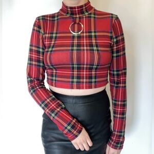 Rock Rose Couture Red Plaid crop Top in size small